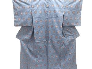 立涌に抽象模様織り出し本場村山大島紬着物